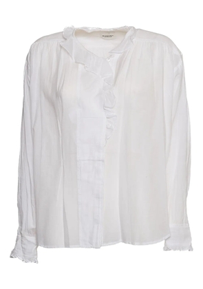 ISABEL MARANT Pamias ruffled long-sleeved top - White