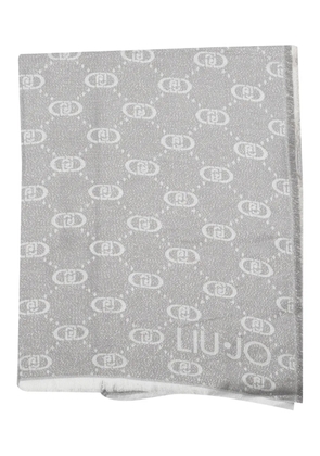 LIU JO logo-patterned scarf - Grey