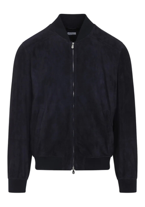 Brunello Cucinelli suede bomber jacket - Blue