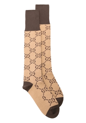 Gucci GG Supreme ribbed-knit socks - Neutrals
