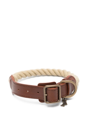 POLDO DOG COUTURE rope charm-detail pet collar - Neutrals