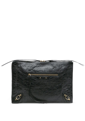 Balenciaga Pre-Owned 2018 Lambskin Motocross Classic Zip Around Flat clutch bag - Black