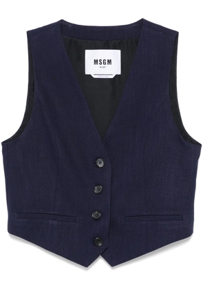 MSGM slub-texture waistcoat - Blue