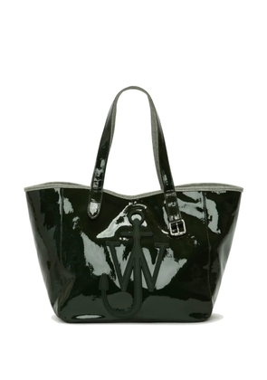JW Anderson Belt coated-finish denim tote bag - Green