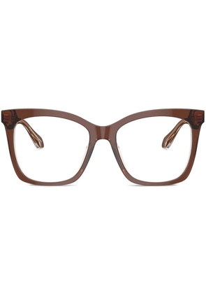 Giorgio Armani logo-print glasses - Brown