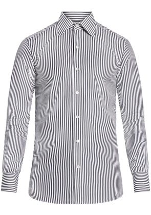 TOM FORD stripe-print cotton shirt - White