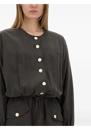 Alysi buttoned-front drawstring playsuit - Grey