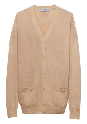 Prada triangle-logo cashmere cardigan - Neutrals