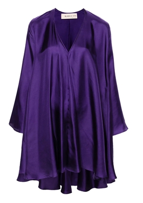 Blanca Vita V-neck silk minidress - Purple