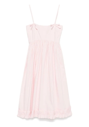 GANNI poplin strap midi dress - Pink