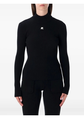 Courrèges Reedition ribbed high-neck sweater - Black