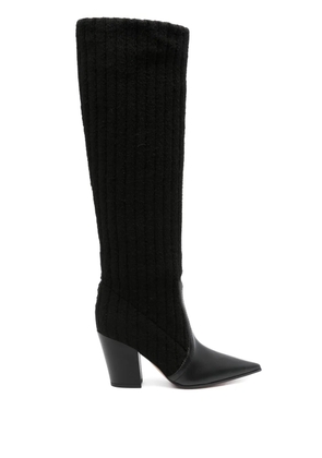 Gianvito Rossi 85mm panelled-design boots - Black