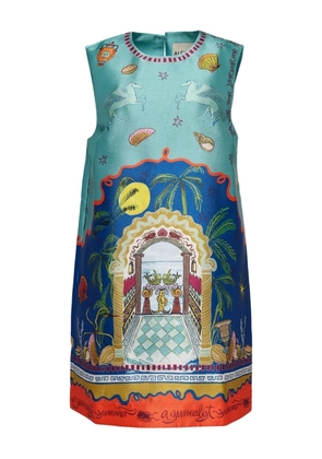ALEMAIS Surrealist Summer sleeveless mini dress - Blue