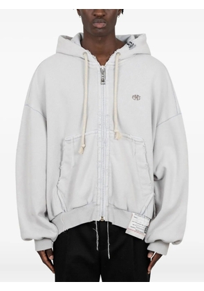 Maison MIHARA YASUHIRO distressed zip-up hoodie - Grey