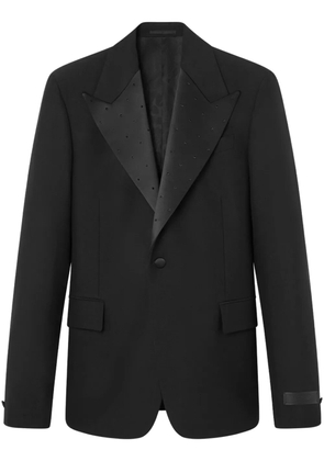 Versace satin-trim single-breasted blazer - Black