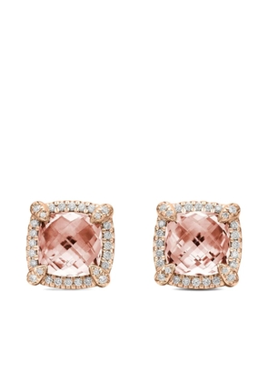 David Yurman 18kt rose gold Chatelaine morganite and diamond stud earrings (8mm) - Pink