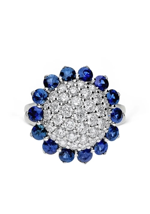 LEO PIZZO 18kt white gold diamond sapphire Aurora ring - Silver