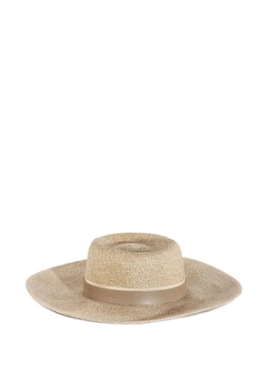 catarzi leather-band sun hat - Neutrals