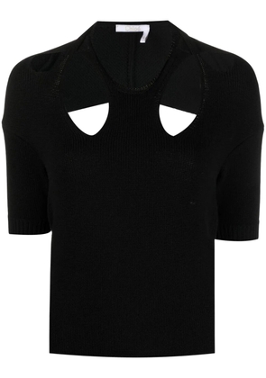 Chloé cut-out knitted top - Black