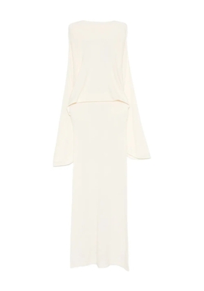 Aya Muse long-sleeved open-back dress - Neutrals