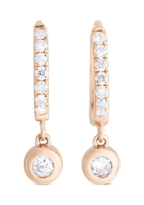LB Exclusive 14K rose gold diamond drop earrings - Pink