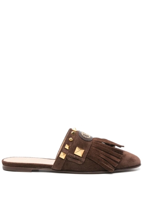 Valentino Garavani VLogo suede mules - Brown