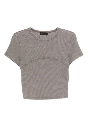tout a coup embellished rib T-shirt - Grey