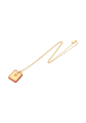 Hermès Pre-Owned 2022 heart-shaped leather necklace - Gold