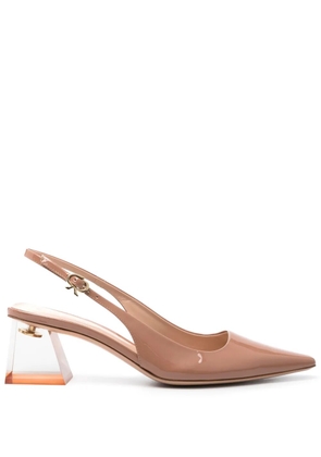 Gianvito Rossi 50mm slingback pumps - Brown