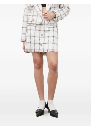 Bruuns Bazaar check-pattern mini skirt - White