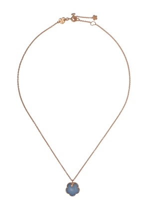 Pasquale Bruni 18kt rose gold Petit Joli white agate, lapis lazuli doublet and diamond pendant necklace - Pink