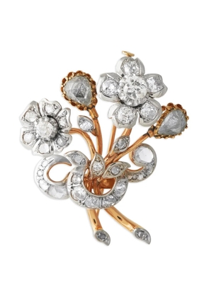 LB Exclusive 18K rose gold and platinum Edwardian Flower diamond brooch