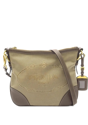 Prada Pre-Owned 2000s logo-jacquard shoulder bag - Neutrals