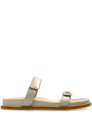 Emporio Armani leather slides - Neutrals