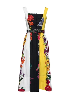 Oscar de la Renta Pre-Owned floral pleated dress - Black
