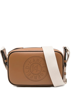 Karl Lagerfeld logo-perforated crossbody bag - Brown