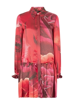 Roberto Cavalli rose-print mini dress - Red