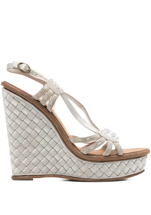 Bottega Veneta Pre-Owned 2000 145mm woven sandals - Grey