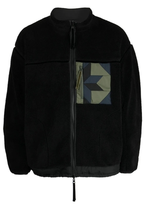 Yoshiokubo patchwork-detailing zip-up jacket - Black