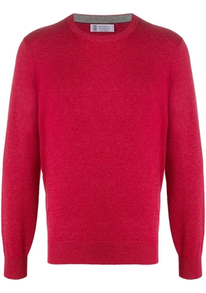 Brunello Cucinelli rib-trimmed cashmere jumper - Red