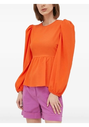 Notes du Nord puff-sleeve tie-back top - Orange