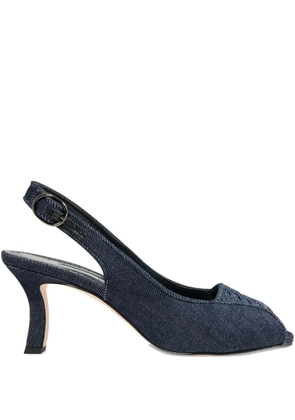 Manolo Blahnik 70mm slingback peep-toe pumps - Blue