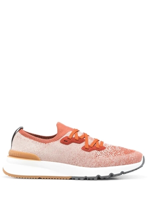 Brunello Cucinelli speckled low-top sneakers - Orange