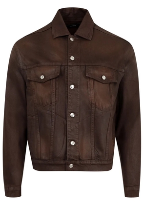 Nahmias Waxed Denim Trucker jacket - Brown