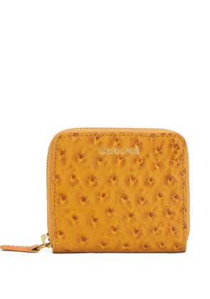 Roberto Cavalli ostrich-effect zip-around wallet - Yellow