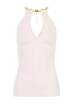 Elisabetta Franchi halterneck knitted top - Neutrals