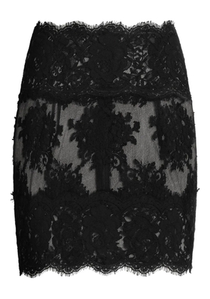 Dolce & Gabbana lace scallop-hem mini skirt - N0000 BLACK