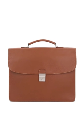 Longchamp leather top-handle briefcase - Brown