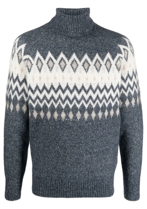Brunello Cucinelli fair-isle knitted jumper - Blue