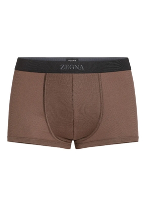 Zegna ribbed cotton boxers - Brown
